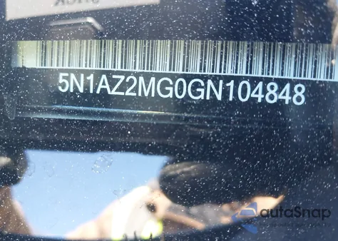 2016 Nissan Murano Sl z USA, uszkodzony, nr VIN 5N1AZ2MG0GN104848